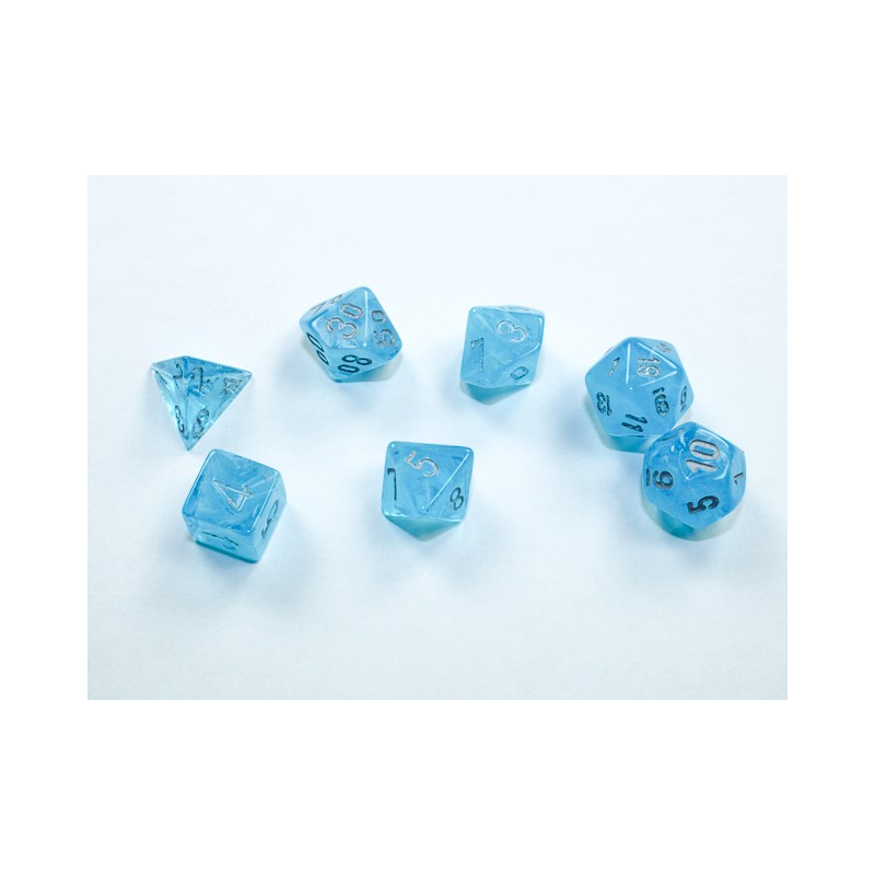 Chessex - Set 7 Dadi Poliedrici Mini - Luminary Sky/Silver Chessex - Set 7 Dadi Poliedrici Mini - Luminary Sky/Silver